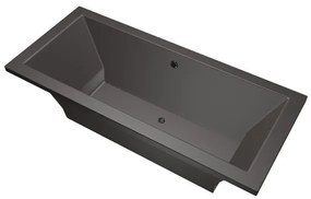 Xenz Society Duobad - 170x75x53 - afvoer Midden - acryl - antraciet 6870-05