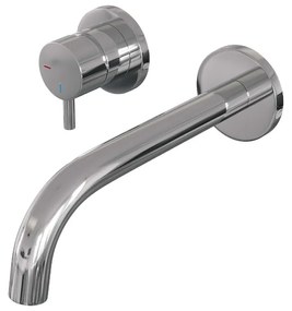 Brauer Chrome Edition ColdStart wastafelkraan inbouw gebogen uitloop en rozetten model B2 chroom