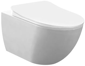 Creavit Design Hangend Toilet - 35.3x51cm - RVS Bidetsproeier - verborgen bevestiging - wit FE320-00CB00E-0005