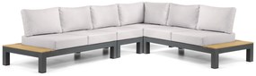 Loungeset 6 personen Aluminium/Teak Grijs Lifestyle Garden Furniture Vittoria