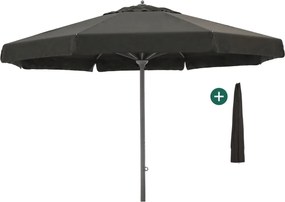 Parasol Shadowline Java | Inclusief hoes | Rond | 500cm | Met draaihendel | Zwart | Kees Smit Tuinmeubelen