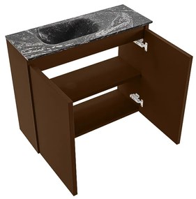 Mondiaz Ture DLux toiletmeubel 60cm rust met wastafel lava links zonder kraangat