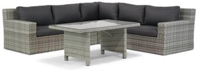 Dining Loungeset 5 personen Wicker Grijs Garden Collections Amico/Napoli