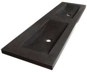 Sanituba Corestone wastafel basalt zonder kraangaten 160cm