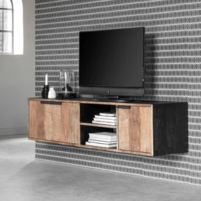 DTP Home Cosmo Zwevend Tv-meubel Teak Hout Medium - 165x40x40cm.