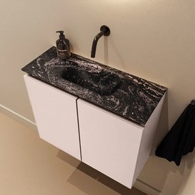 Mondiaz Ture DLux toiletmeubel 60cm rosee met wastafel lava midden zonder kraangat