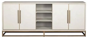 Richmond Interiors Whitebone Dressoir Wit Hout Met Messing - 225x47x91cm.