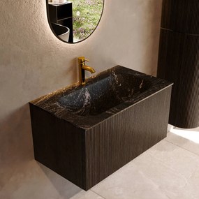 Mondiaz Kurve-dlux 80cm badmeubel shadow met 1 lade en wastafel big small midden 1 kraangat lava