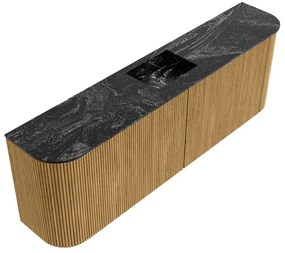 Mondiaz Joya DLux 125cm toiletmeubel ronding links/rechts oak met wastafel faye midden 1 kraangat lava