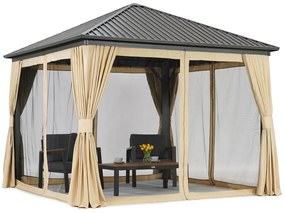 Metalen tuinhuis Sardinia Premium 3x3 Tuinpunt beige