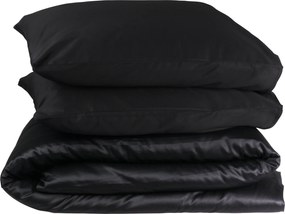 Dekbedovertrek Queen - 100% katoensatijn - 200x200/220 - zwart
