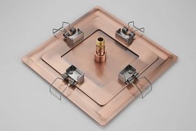 Saniclear Plus inbouw regendouche met inbouw douchekop 30x30cm en staafhanddouche geborsteld koper