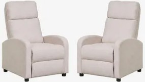 Set Van 2 Gestoffeerde Relaxfauteuils Libuliana Stof Crème Beige - Sklum