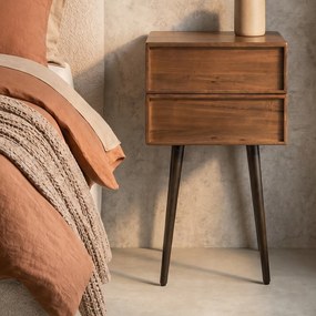 Nachtkastje Met Bronzen Onderstel - 35x35x61cm.