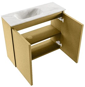 Mondiaz Ture DLux toiletmeubel 60cm oro met wastafel ostra links met kraangat