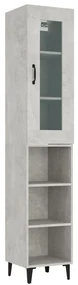 vidaXL Hoge kast 34,5x34x180 cm bewerkt hout betongrijs