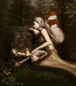 Ilustratie Sleeping beauty in the middle of the forest, Ellerslie77