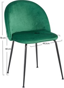 Set 4 Stoelen Zwart Dalnia Fluweel