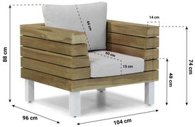 Hoek loungeset  Teak Old teak greywash 7 personen Lifestyle Garden Furniture Seashore