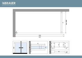 Brauer Void profielloze inloopdouche 130cm gunmetal geborsteld PVD