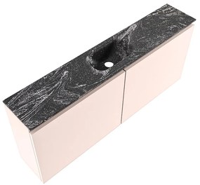 Mondiaz Ture DLux toiletmeubel 120cm rosee met wastafel lava midden met kraangat