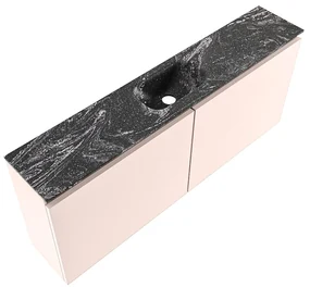 Mondiaz Ture DLux toiletmeubel 120cm rosee met wastafel lava midden met kraangat