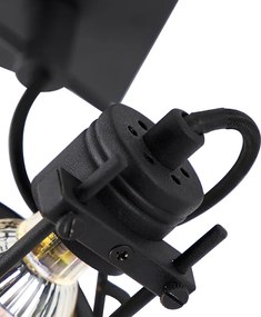 Industriële plafondspot zwart draai- en kantelbaar GU10 50mm - Suplux