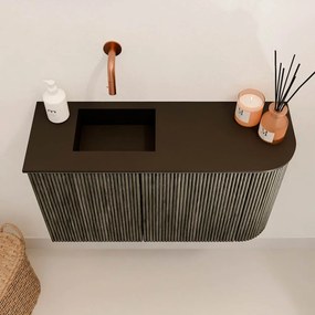 Mondiaz Joya 70cm toiletmeubel ronding rechts shadow met wastafel faye links zonder kraangat urban