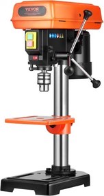 VEVOR 203,2 mm tafelboormachine, 500 W inductiemotor, kolomboormachine met regelbaar toerental van 500 tot 2500 tpm, 0-45° kantelbare werktafel, LED, tafelboormachine voor hout en metaal