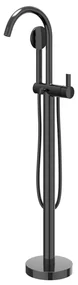 IVY Pact Badmengkraan Vrijstaand - draaibare uitloop - 150cm - Doucheslang - satin mist handdouche - Zwart chroom PVD 6303017
