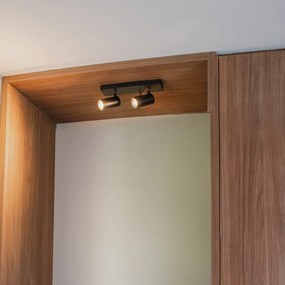 Moderne plafondSpot / Opbouwspot / Plafondspot zwart verstelbaar 2-lichts - Jeana Luxe Modern GU10 Binnenverlichting Lamp