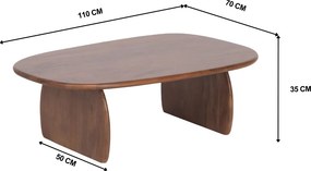Organisch Gevormde Salontafel - 110 X 70cm.