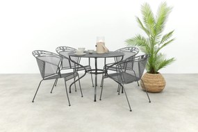 Royal Garden Elegance ronde stapelbare tuinset strekmetaal Ø105 cm.