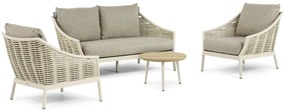 Stoel en Bank Loungeset 4 personen Aluminium/Wicker Taupe  Apple Bee Milou/Montana
