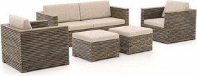 Stoel-bank loungeset ROUGH  | 4 personen | Loungeset Old Teak Greywash | Teakhout | Kees Smit Tuinmeubelen