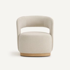 Draaibare fauteuil, eikenfineer en gestructureerde stof, JESPER