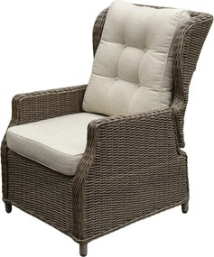 Ibiza lounge tuinstoel verstelbaar bruin wicker | naturel mixed weave kussens