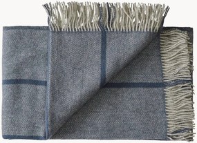 Wollen plaid Askø met franjes