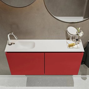 Mondiaz Ture 100cm toiletmeubel fire met wastafel talc links 1 kraangat