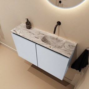 Mondiaz Ture DLux toiletmeubel 80cm clay met wastafel glace rechts zonder kraangat