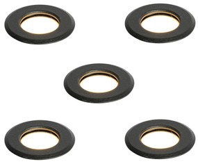 Set van 5 moderne grondspots zwart incl. LED IP67 - Linsey