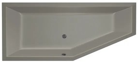 Xenz Society Compact ligbad - 180x80cm - met overloop - zonder afvoer - Hoekopstelling links - Acryl Cement Mat 6962-06