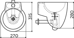 Clou Flush 6 keramische fontein 27cm met kraangat zwart mat