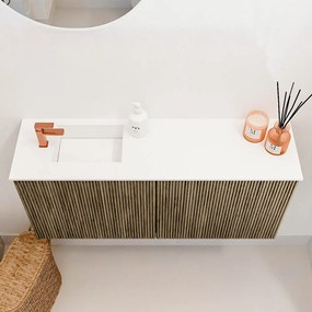 Mondiaz Joya 90cm toiletmeubel dusk met wastafel faye links 1 kraangat talc
