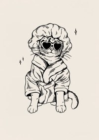 Ilustratie Bath Cat in black, Tara Royle