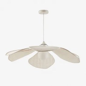 Benavid Hanglamp Plafond Ø75 Cm & Linnen En Katoen Beige – Crème - Sklum