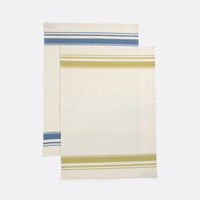 Set van 2 gestreepte katoenen theedoeken, Barjac
