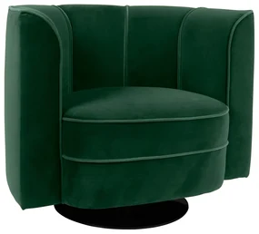Dutchbone Flower Draaibare Fauteuil Groen Fluweel