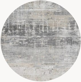 Rond jacquard in- & outdoor vloerkleed Streaks, wasbaar