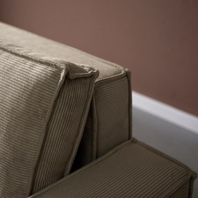 Tweepersoons Slaapbank Ribstof Beige